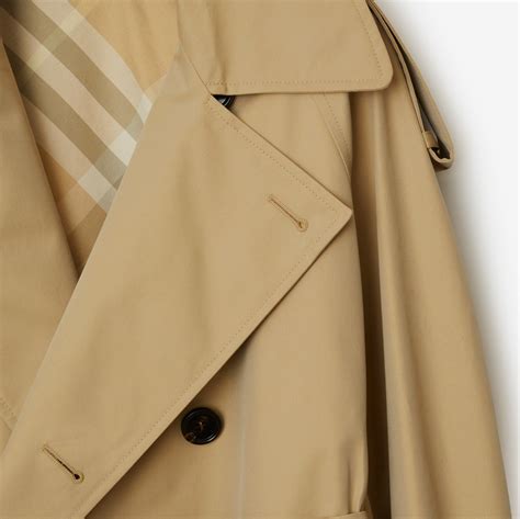 burberry short coast|Short Gabardine Hamilton Trench Coat in Flax .